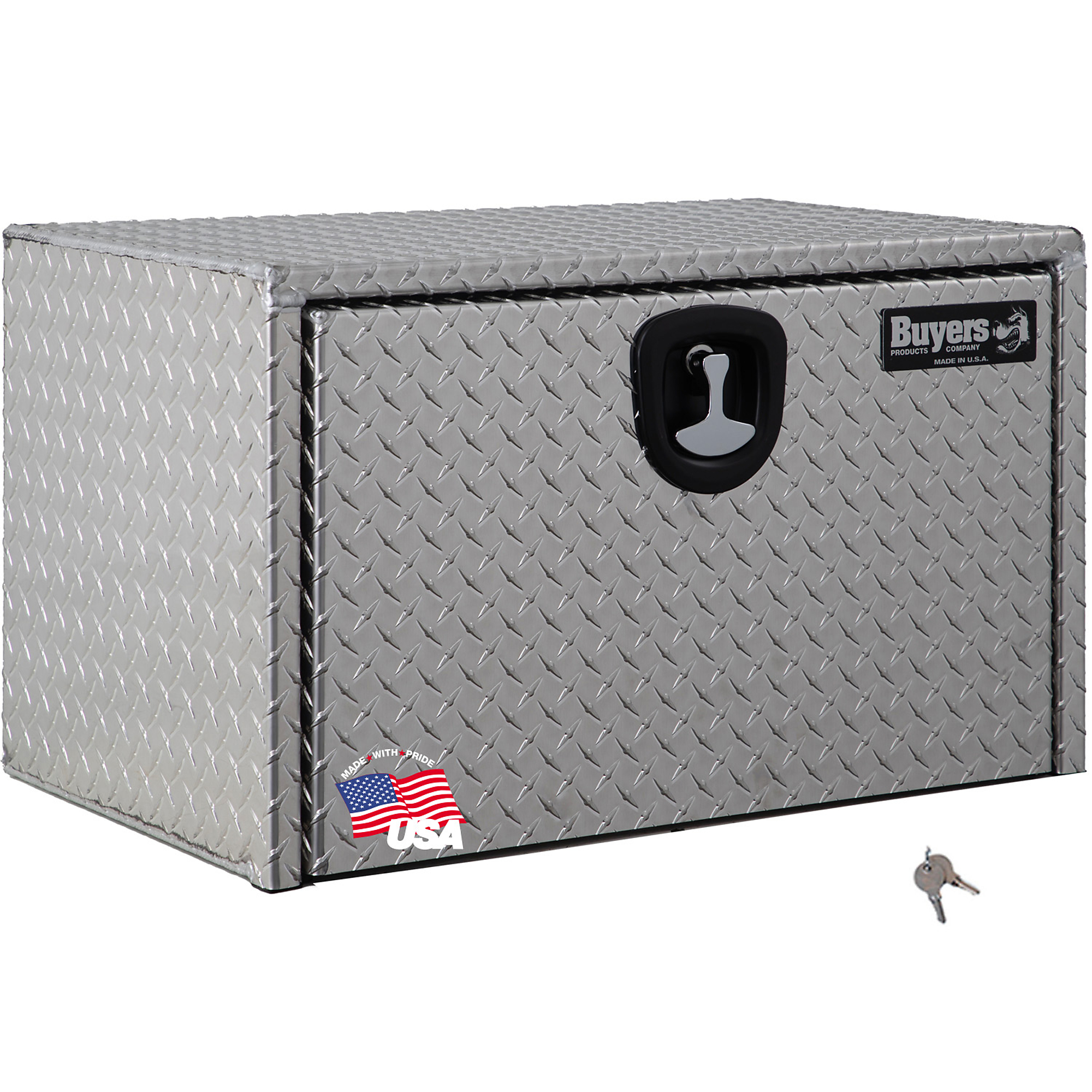 Buyers Products, 30x18x18in. Aluminum Underbody Truck Tool Job Storage Box, Width 30 in, Material Aluminum, Color Finish Diamond Plate Silver, Model# 1705103